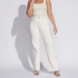 Abercrombie 90s Straight Ultra High Rise Curve Love Jeans Cream/White Size 8/29